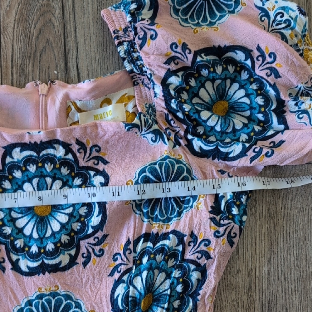 MAEVE by Anthropologie Resort Wrap Dress Pink Floral US Size 8 - Picture 14 of 16